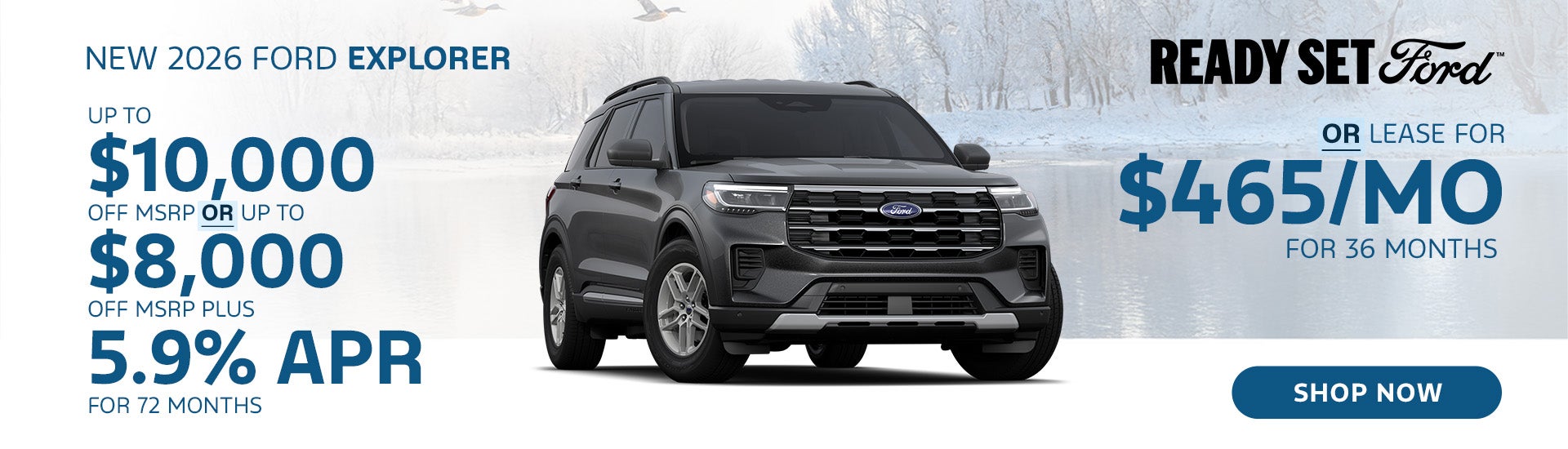 New 2026 Ford Explorer Up to $10,000 OFF MSRP