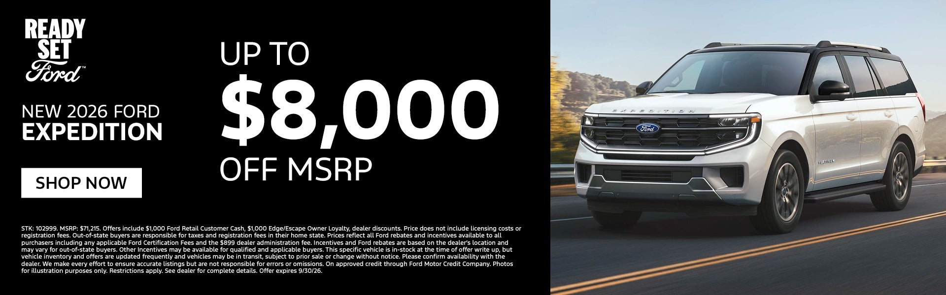 2026 Expedition Up to $8,000 OFF MSRP