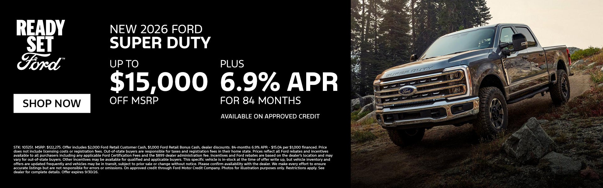 Super Duty Up to $15,000 OFF MSRP