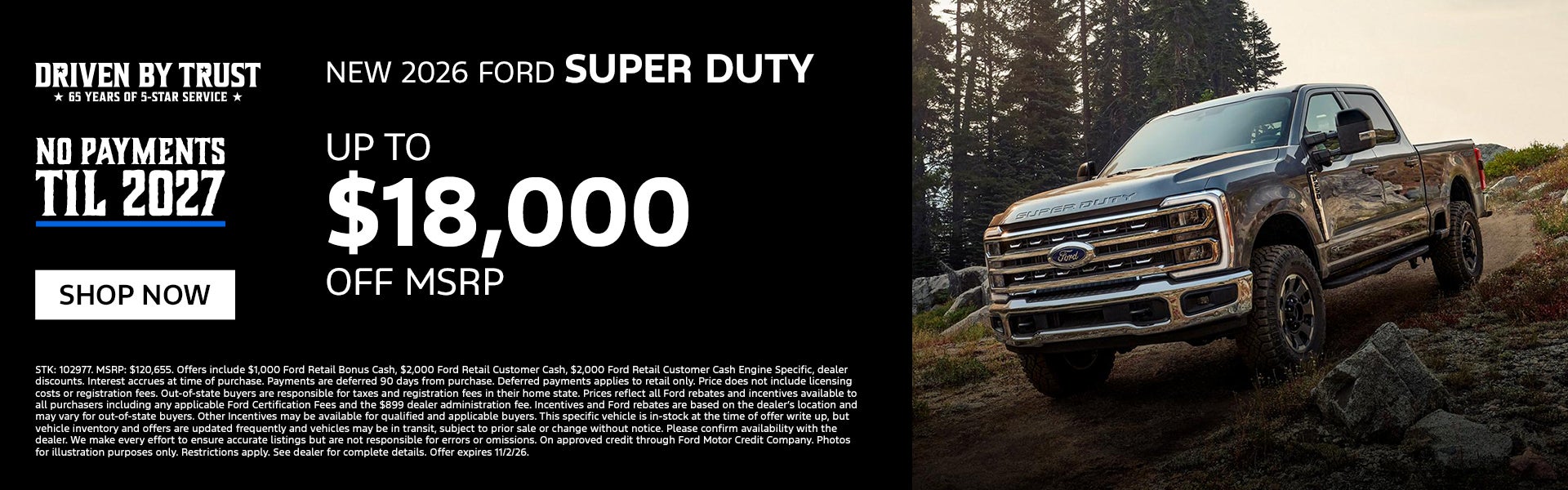 New 2026 Ford Super Duty Up to $18,000 OFF MSRP